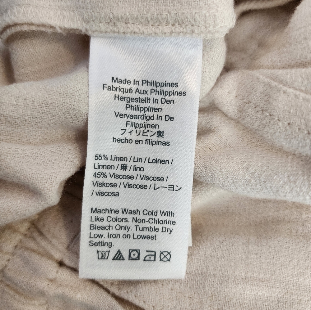 J. Crew Cargo Pants Linen Blend Ivory Zip Hem Split Size 00 - Picture 7 of 13